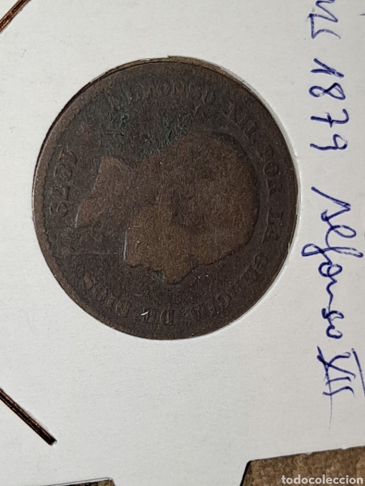 Monedas de Espa&ntilde;a: 5 cms ALFONSO XII, 1879, Cobre. - Foto 1