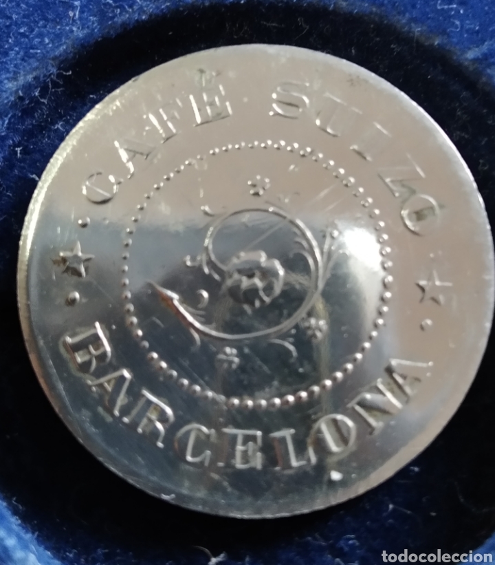 Monedas de Espa&ntilde;a: MONEDA DE 1 PESETA DE CAFE SUIZO BARCELONA - Foto 3