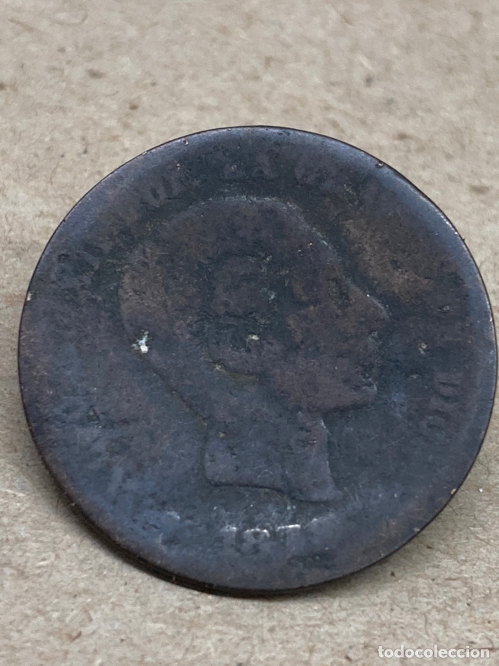 Monedas de Espa&ntilde;a: Moneda cinco c&eacute;ntimos 1870 - Foto 1