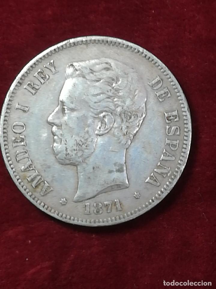 Monedas de Espa&ntilde;a: Moneda de 5 pesetas de plata de Amadeo I - Foto 1