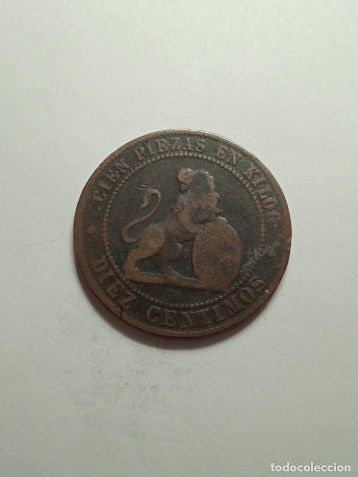 Monedas de Espa&ntilde;a: MONEDA DE COBRE 10 CENTIMOS OM A&Ntilde;O 1870. - Foto 1