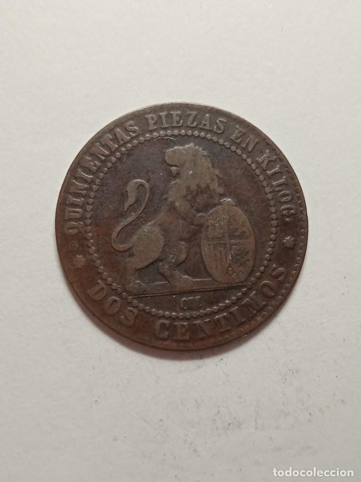 Monedas de Espa&ntilde;a: MONEDA DE COBRE DAMA Y LEON 2 CENTIMOS OM 1870. - Foto 1