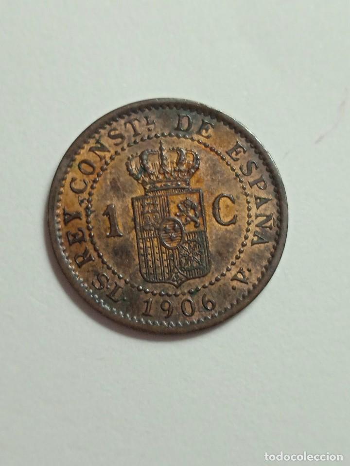 Monedas de Espa&ntilde;a: MONEDA DE COBRE ALFONSO XIII, 1 CENT, 1906. - Foto 2