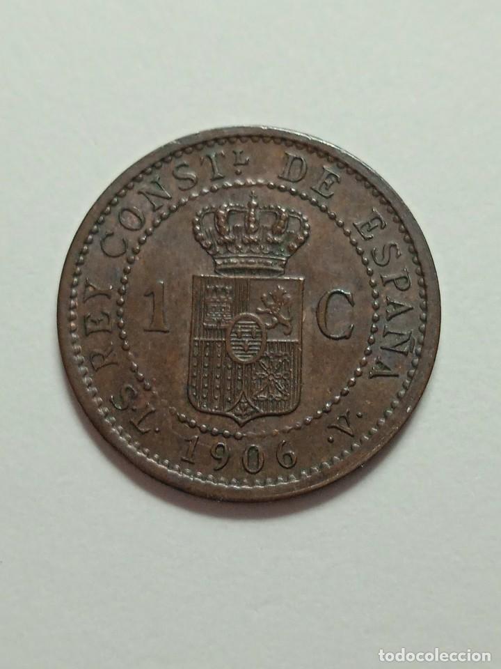Monedas de Espa&ntilde;a: MONEDA DE COBRE ALFONSO XIII, 1 CENT, 1906. - Foto 2