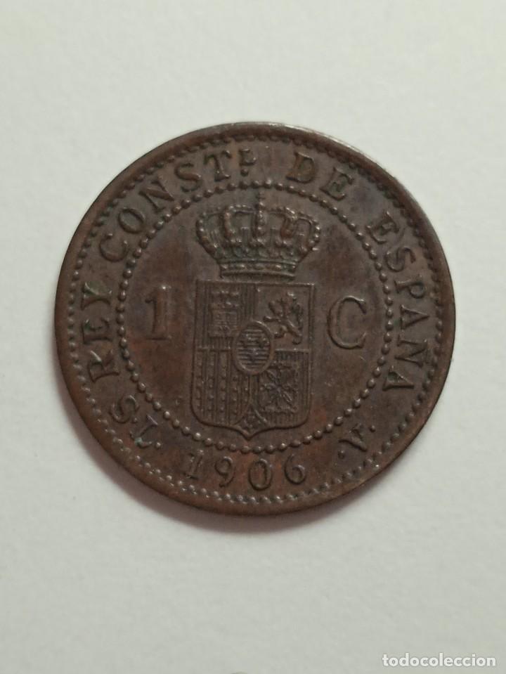 Monedas de Espa&ntilde;a: MONEDA DE COBRE ALFONSO XIII, 1 CENT, 1906. - Foto 2