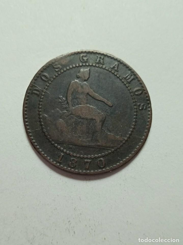 Monedas de Espa&ntilde;a: MONEDA DE COBRE DAMA Y LEON 2 CENTIMOS OM 1870. - Foto 2