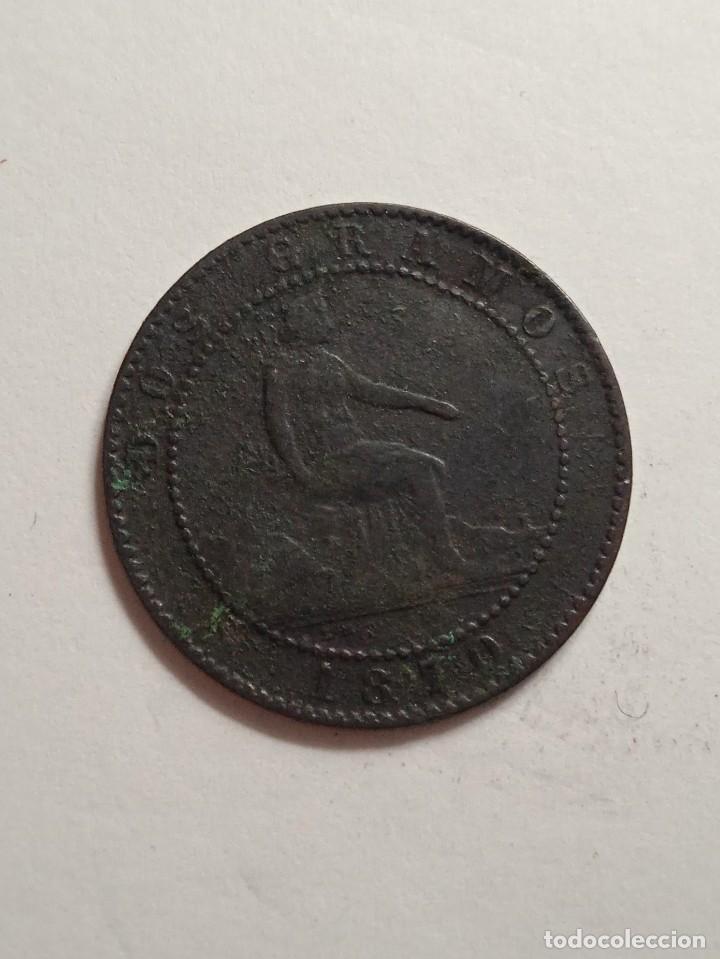 Monedas de Espa&ntilde;a: MONEDA DE COBRE DAMA Y LEON 2 CENTIMOS OM 1870. - Foto 1