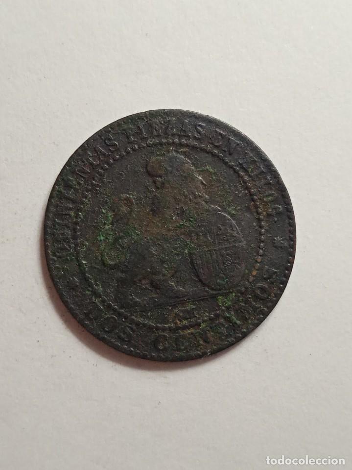 Monedas de Espa&ntilde;a: MONEDA DE COBRE DAMA Y LEON 2 CENTIMOS OM 1870. - Foto 2