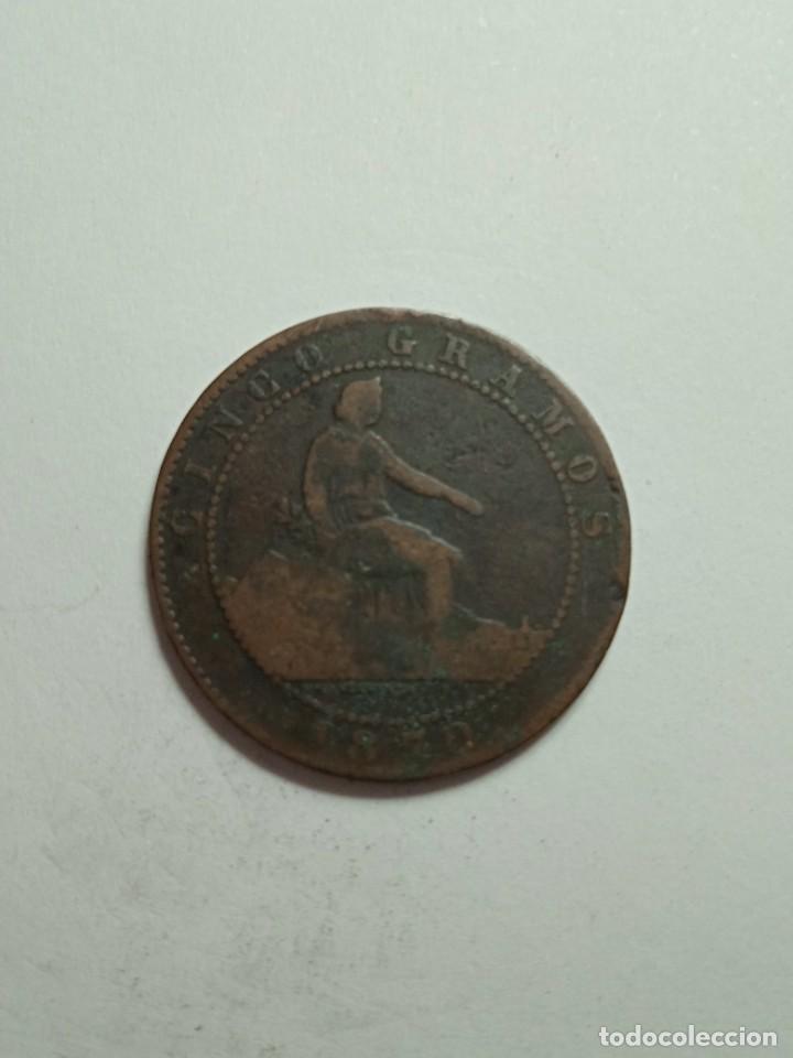 Monedas de Espa&ntilde;a: MONEDA DE COBRE DAMA Y LEON 5 CENTIMOS OM. 1870. - Foto 1