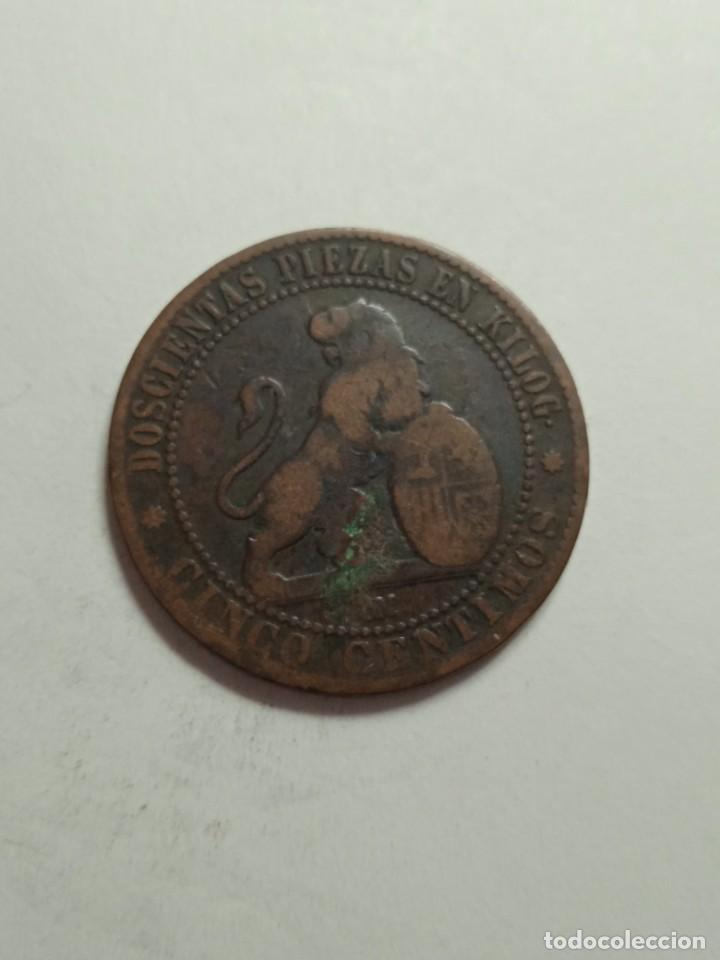 Monedas de Espa&ntilde;a: MONEDA DE COBRE DAMA Y LEON 5 CENTIMOS OM. 1870. - Foto 2