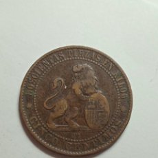 Monedas de España: MONEDA DE COBRE DAMA Y LEON 5 CENTIMOS OM. 1870.. Lote 230763785
