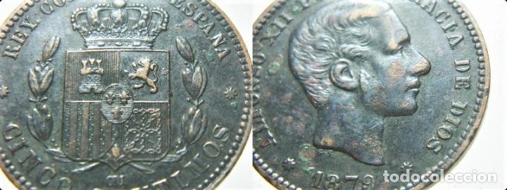 Monedas de Espa&ntilde;a: MONEDA DE ALFONSO XII 5 CENTIMOS- 1879 - Foto 2