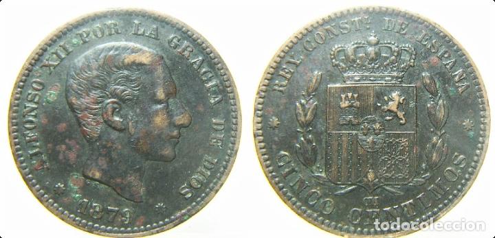 Monedas de Espa&ntilde;a: MONEDA DE ALFONSO XII 5 CENTIMOS- 1879 - Foto 1