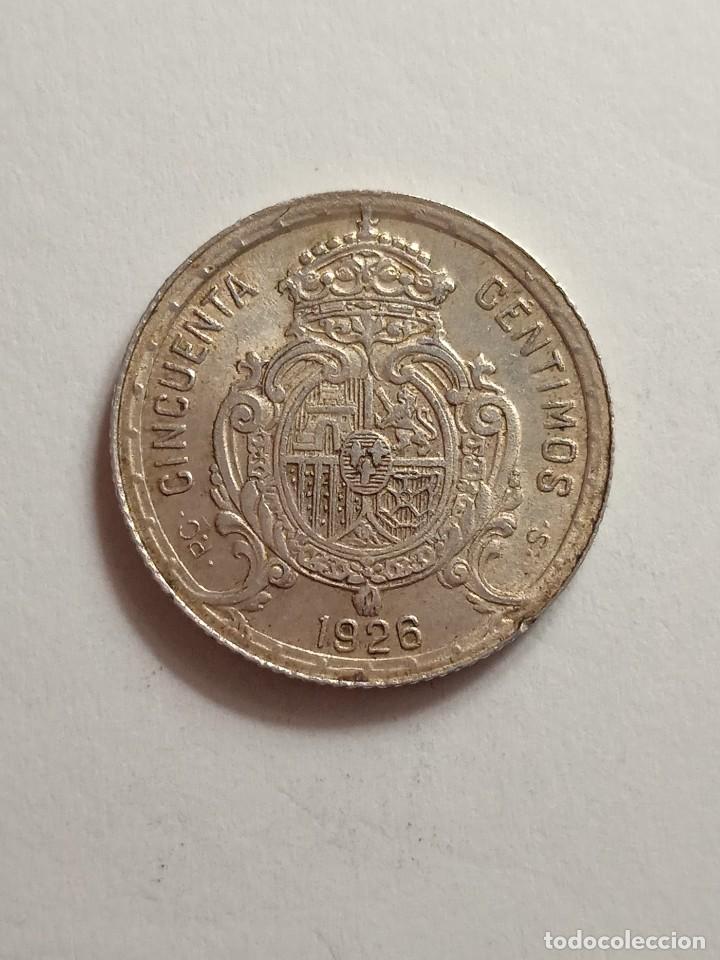 Monedas de Espa&ntilde;a: MONEDA PLATA 50 CENTIMO DE ALFONSO XIII A&Ntilde;O 1926. - Foto 2