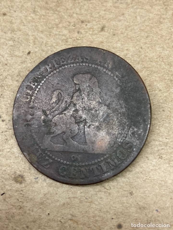 Monedas de Espa&ntilde;a: Moneda diez c&eacute;ntimos 1870 - Foto 2