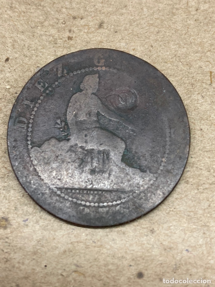 Monedas de Espa&ntilde;a: Moneda diez c&eacute;ntimos 1870 - Foto 1