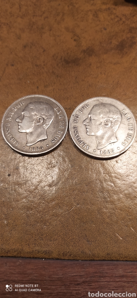 Monedas de Espa&ntilde;a: 5 pesetas 1885 plata - Foto 1