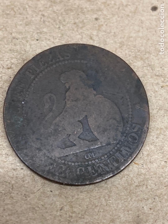 Monedas de Espa&ntilde;a: Moneda de diez c&eacute;ntimos 1870 - Foto 2