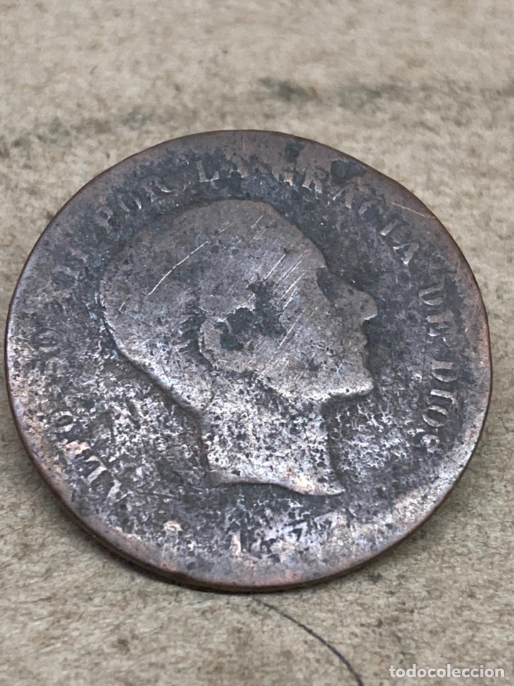 Monedas de Espa&ntilde;a: Moneda cinco c&eacute;ntimos 1877 - Foto 1