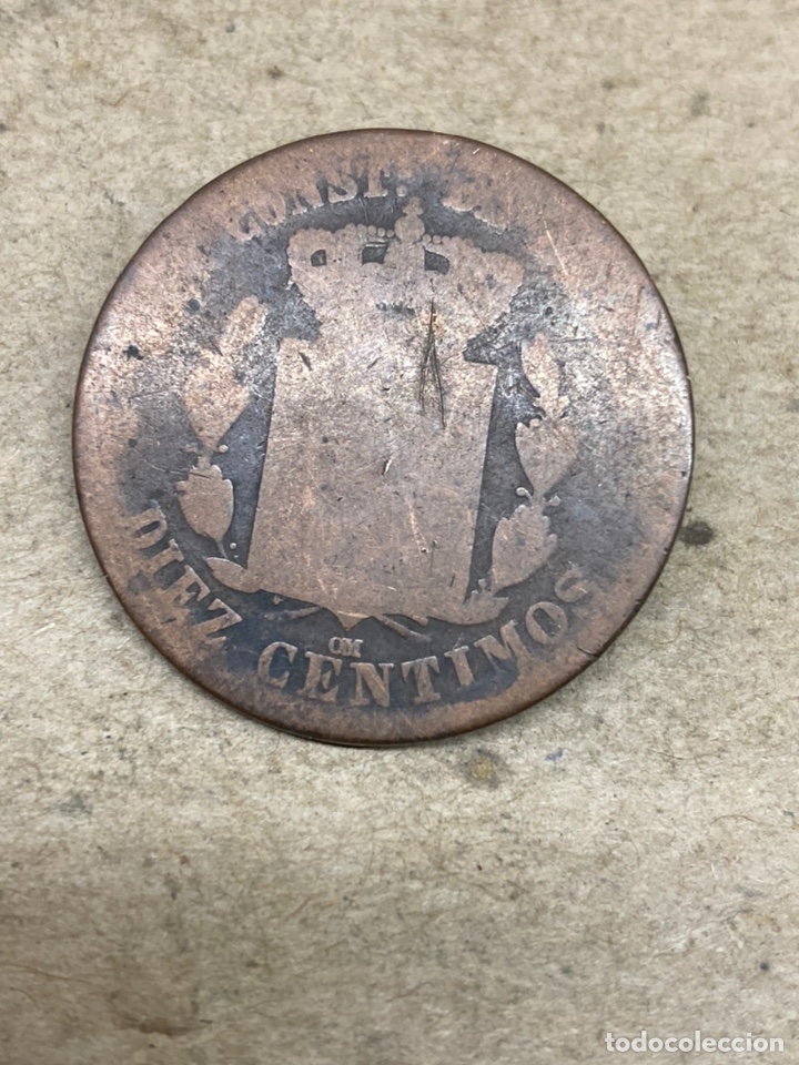 Monedas de Espa&ntilde;a: Moneda de diez c&eacute;ntimos 1870 - Foto 1