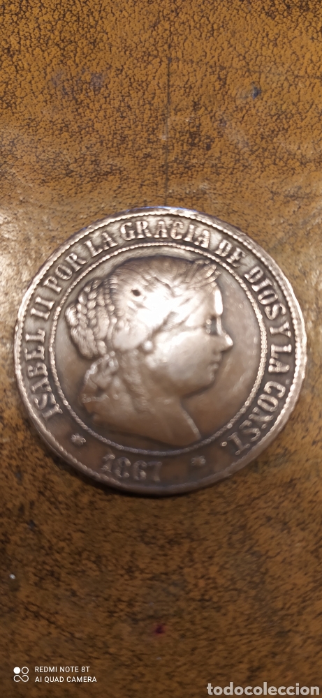 Monedas de Espa&ntilde;a: 5 c&eacute;ntimos de escudo 1867 - Foto 1