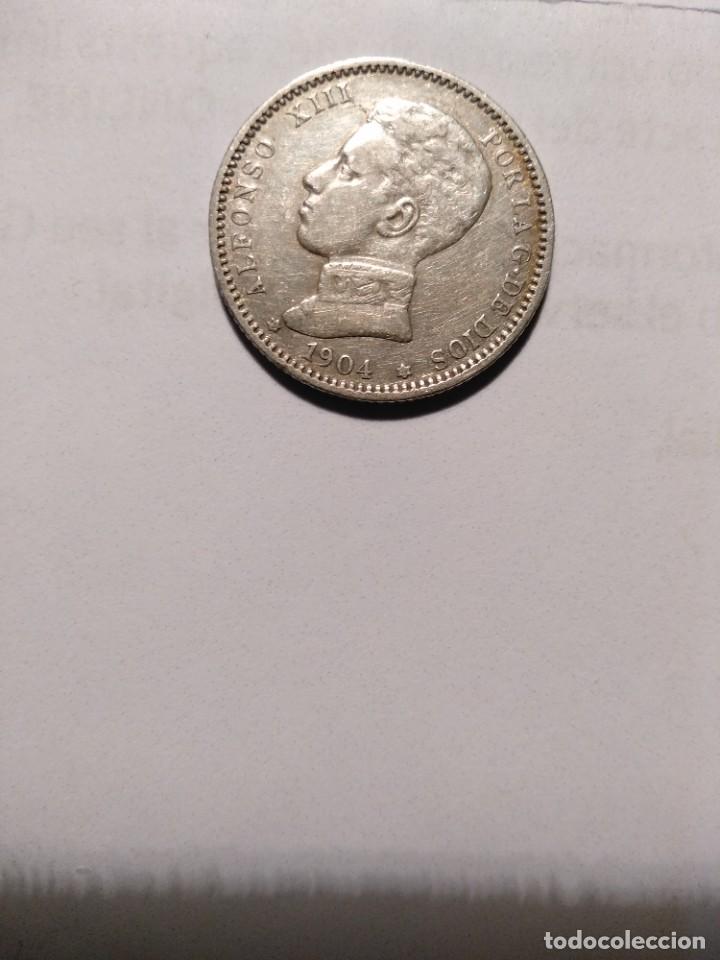 Monedas de Espa&ntilde;a: Alfonso XIII-1 pta.plata 1904 - Foto 1