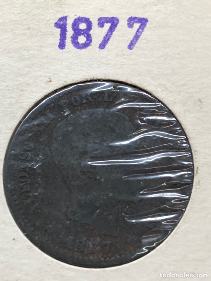 Monedas de Espa&ntilde;a: Moneda cinco c&eacute;ntimos 1877 - Foto 1