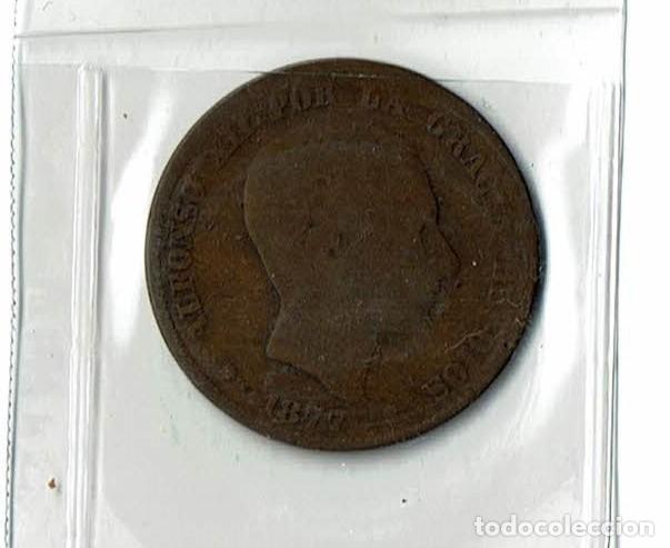 Monedas de Espa&ntilde;a: Moneda 10 centimos Alfonso XII 1877 - Foto 2