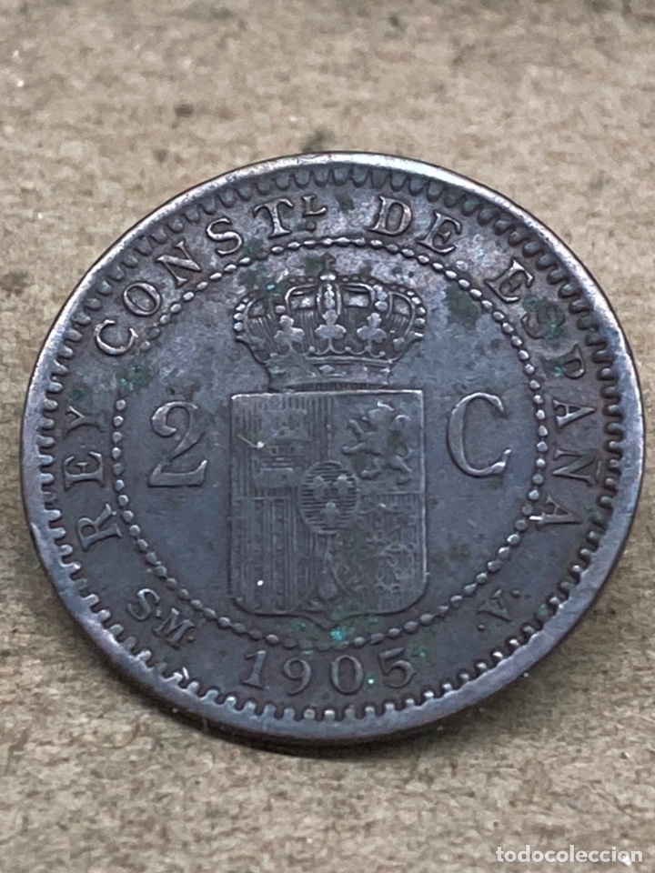 Monedas de Espa&ntilde;a: Moneda 2Centimos 1905 - Foto 1