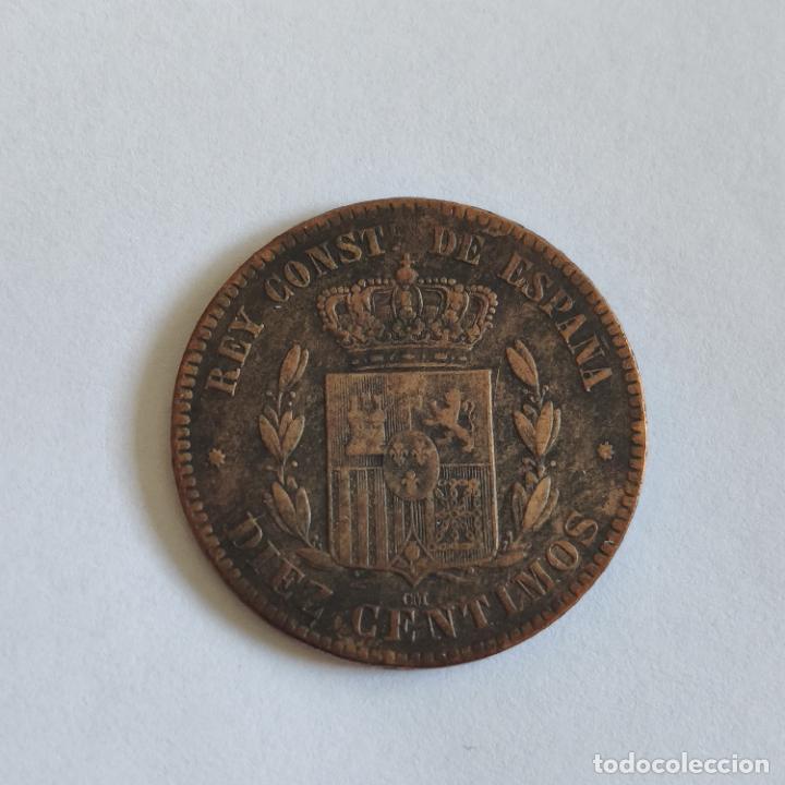 Monedas de Espa&ntilde;a: MONEDA DE 10 CENTIMOS DE ALFONSO XII. 1878. ORIGINAL. - Foto 2