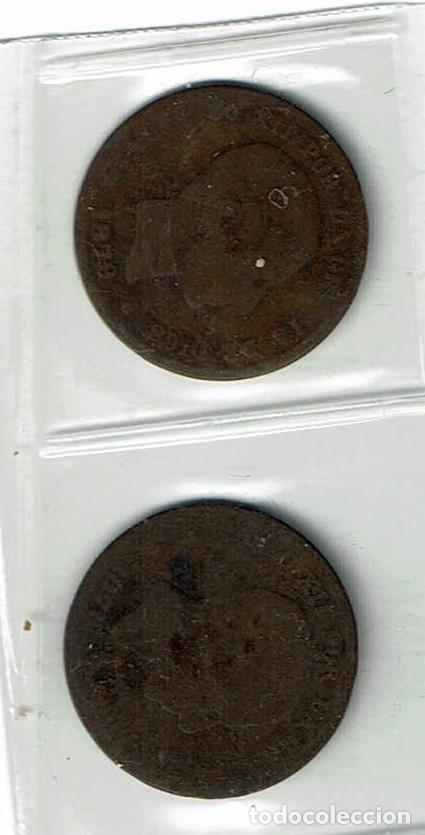 Monedas de Espa&ntilde;a: 2 MONEDAS DE COBRE ALFONSO XII 1877 - Foto 1