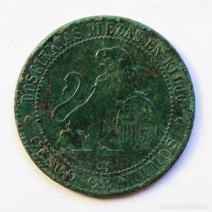 Monedas de Espa&ntilde;a: 5 CENTIMOS GOBIERNO PROVISIONAL 1870 - Foto 2