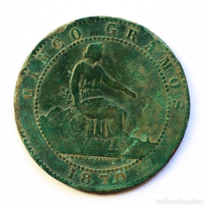 Monedas de Espa&ntilde;a: 5 CENTIMOS GOBIERNO PROVISIONAL 1870 - Foto 1