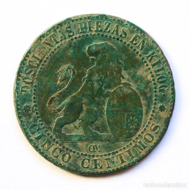 Monedas de Espa&ntilde;a: 5 CENTIMOS GOBIERNO PROVISIONAL 1870 - Foto 2