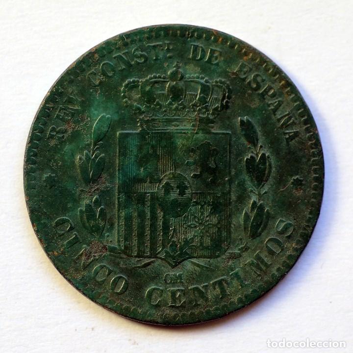 Monedas de Espa&ntilde;a: 5 CENTIMOS ALFONSO XII 1879 - Foto 2