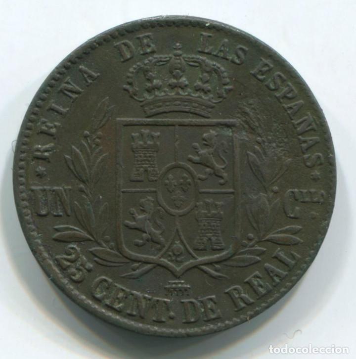 Monedas de Espa&ntilde;a: Isabel II. 25 centimos de real, 1856, Segovia. - Foto 1