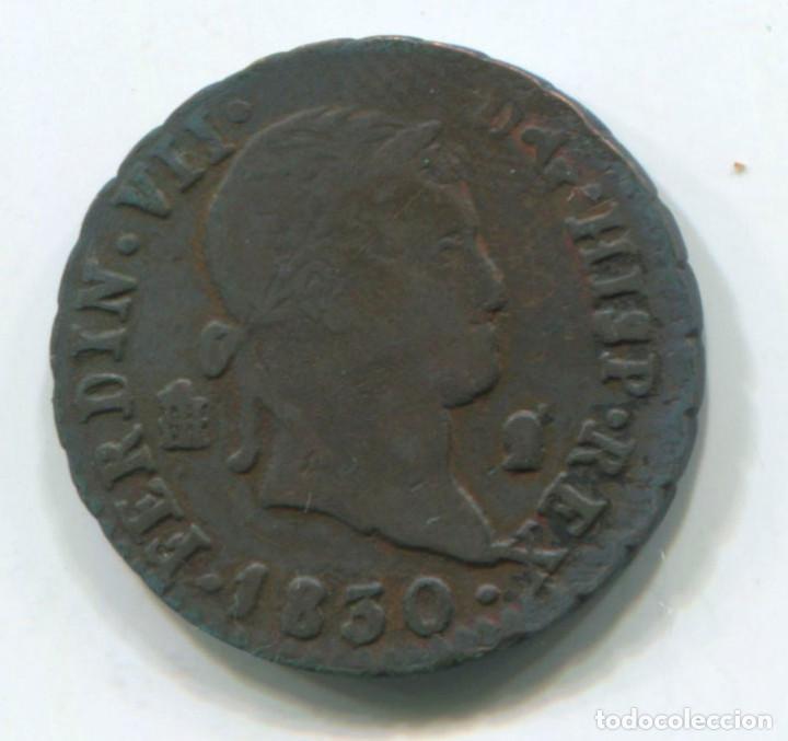 Monedas de Espa&ntilde;a: Fernando VII, 2 maraved&iacute;s, 1830. Segovia. - Foto 1