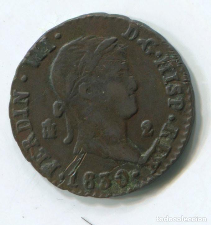 Monedas de Espa&ntilde;a: Fernando VII, 2 maraved&iacute;s, 1830. Segovia. - Foto 1