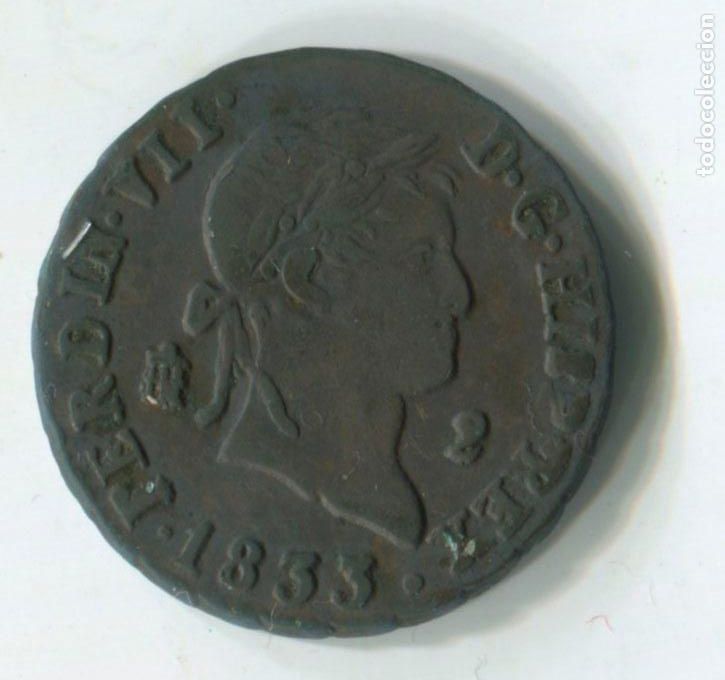 Monedas de Espa&ntilde;a: FERNANDO VII, 2 MARAVED&Iacute;S, 1833. SEGOVIA. - Foto 1