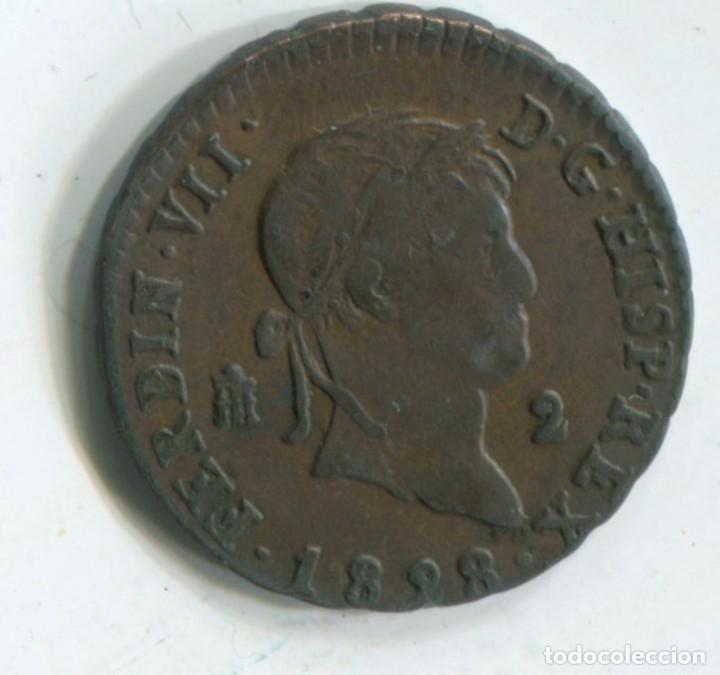Monedas de Espa&ntilde;a: FERNANDO VII, 2 MARAVED&Iacute;S, 1828. SEGOVIA. - Foto 1