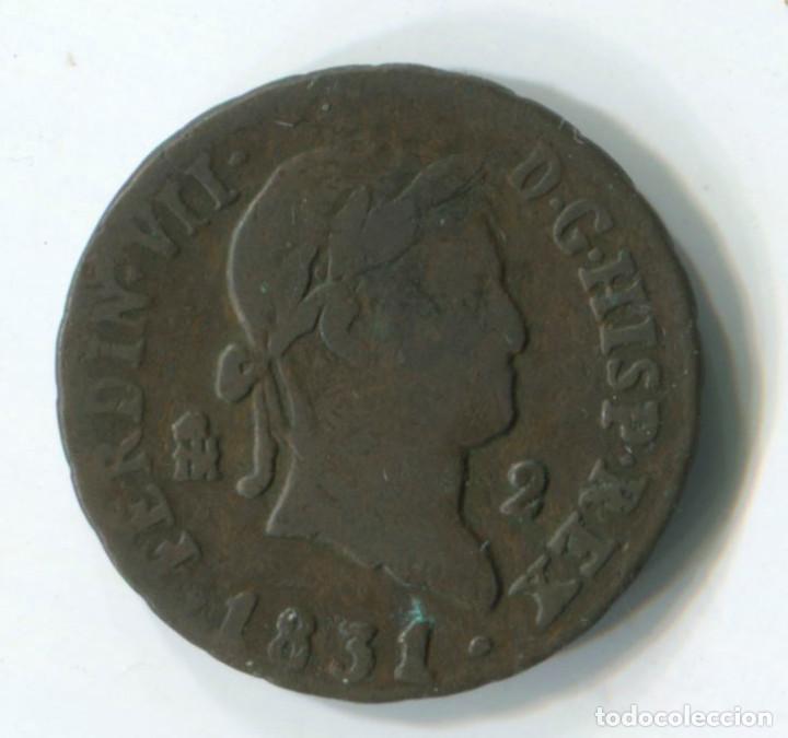 Monedas de Espa&ntilde;a: FERNANDO VII, 2 MARAVED&Iacute;S, 1831. SEGOVIA. - Foto 1