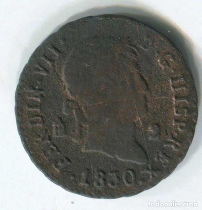 Monedas de Espa&ntilde;a: FERNANDO VII, 2 MARAVED&Iacute;S, 1830. SEGOVIA. - Foto 1