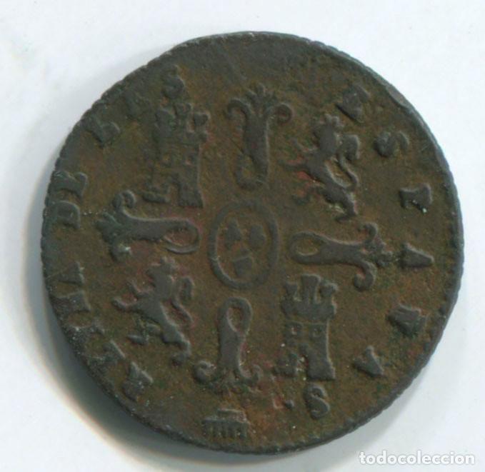 Monedas de Espa&ntilde;a: Isabel II. 2 maravedis de 1844, Segovia. - Foto 2