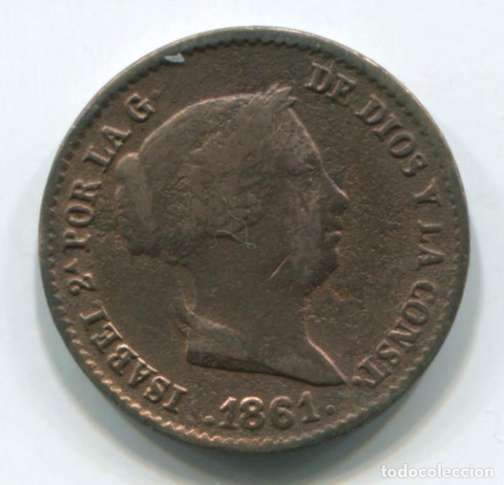 Monedas de Espa&ntilde;a: ISABEL II. 10 C&Eacute;NTIMOS DE REAL DE 1861, SEGOVIA - Foto 1