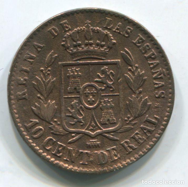 Monedas de Espa&ntilde;a: ISABEL II. 10 C&Eacute;NTIMOS DE REAL DE 1861, SEGOVIA - Foto 2