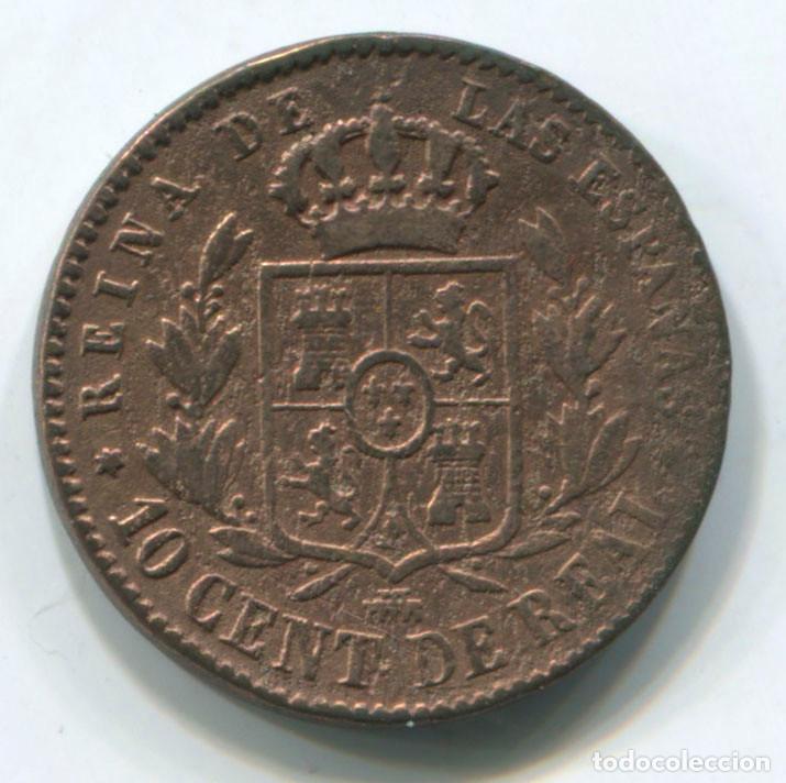 Monedas de Espa&ntilde;a: ISABEL II. 10 C&Eacute;NTIMOS DE REAL DE 1863, SEGOVIA - Foto 2