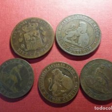 Monedas de España: GRAN LOTE 8 MONEDAS DE 2,5 CTS-5 CTS Y 10 CTS DEL SIGLO XIX- ISABEL II-1870-ALFONSO XII. Lote 237538645