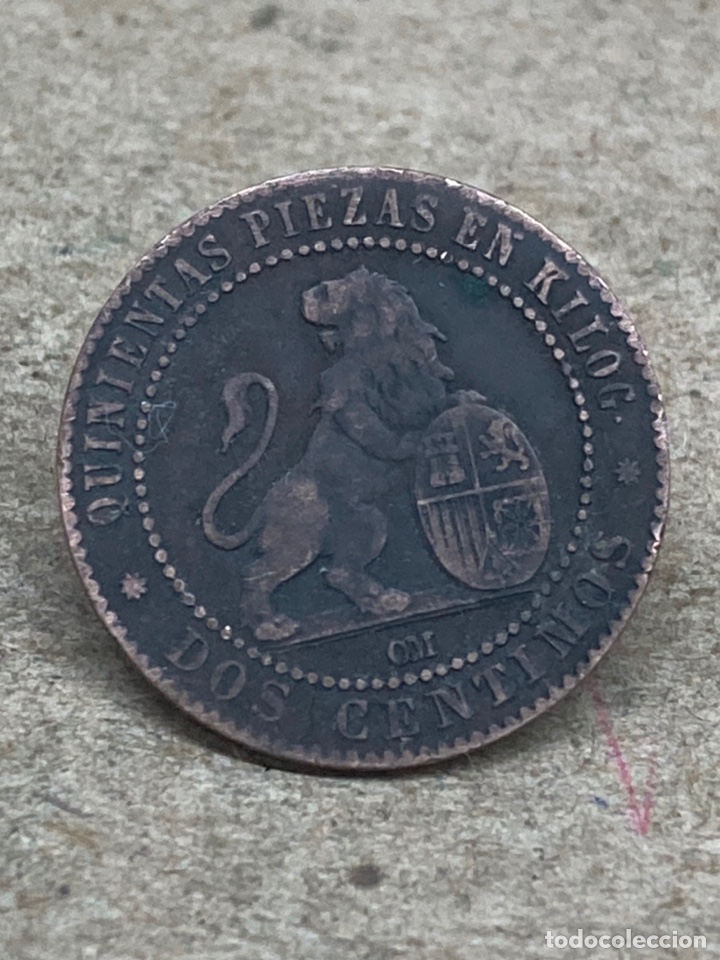 Monedas de Espa&ntilde;a: Moneda dos c&eacute;ntimos 1870 - Foto 2