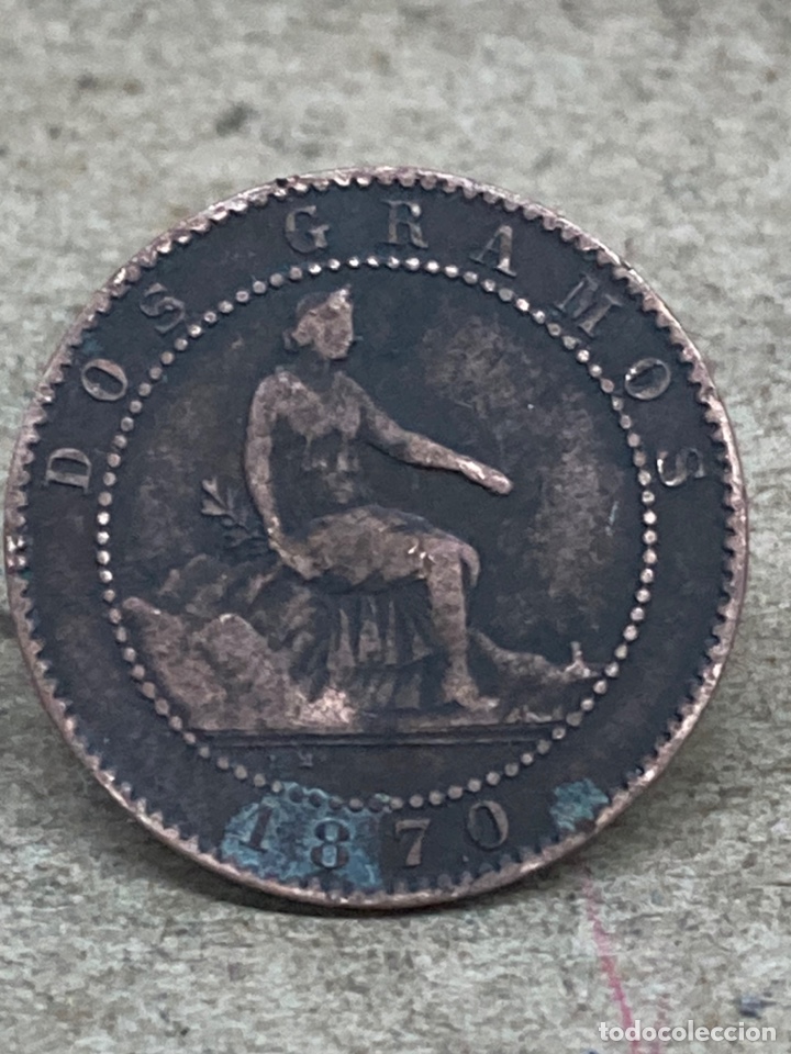 Monedas de Espa&ntilde;a: Moneda dos c&eacute;ntimos 1870 - Foto 1