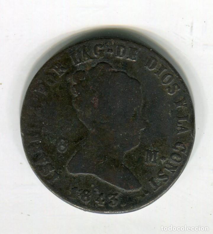 Monedas de Espa&ntilde;a: ISABEL II 8 MARAVEDIES A&Ntilde;O 1843 - Foto 2